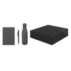 Set of Stainless Bottle, Notebook & Pen – Gray