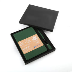 Set of Refillable Notebook, Pen & USB Keychain - Green
