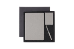 Set with Refillable Notebook, Pen & Cardholder - Gray