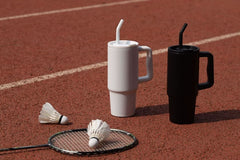 Bern Stainless Steel Tumbler with Reusable Straw (Black)