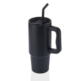 Bern Stainless Steel Tumbler with Reusable Straw (Black)