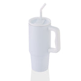 Bern Stainless Steel Tumbler with Reusable Straw (White)