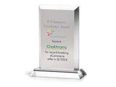 The Clear Distinction Award – rectangular crystal glass trophy, view 2