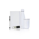 Set Of Mug, Bottle, Notebook, Pen & Keychain - White
