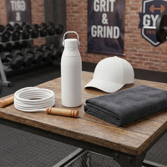 Set Of Bottle, Cap, Jumping Rope & Cooling Towel
