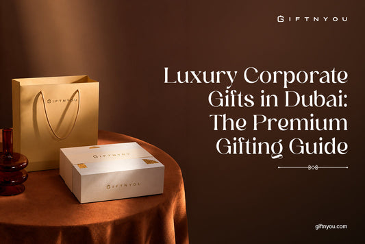 luxury corporate gifts in Dubai displayed in a premium branded gift set