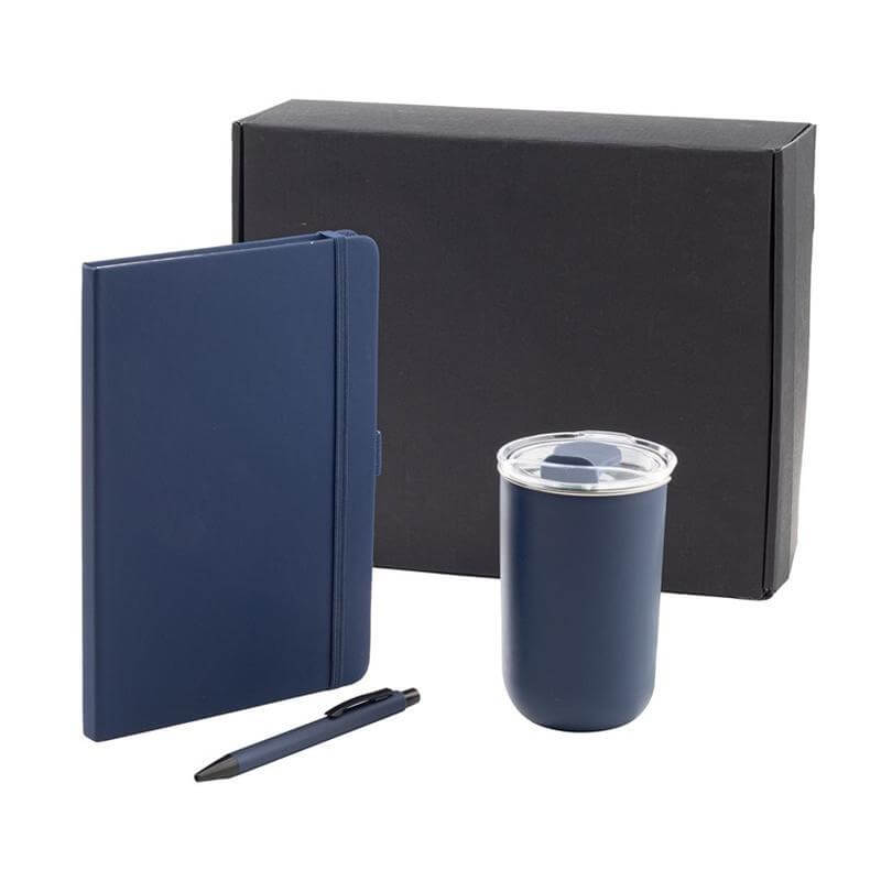 Set of Tumbler, A5 Notebook and Pen - Navy Blue