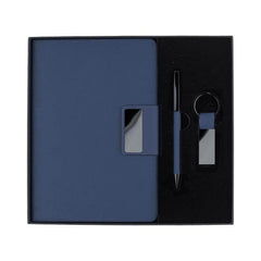 Set of Notebook, Keychain and Pen - Blue