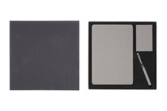 Set with Refillable Notebook, Pen & Cardholder - Gray