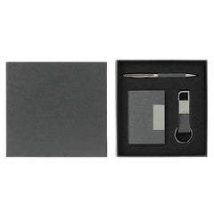 Set Of Card Holder, Key Chain and Pen - Black