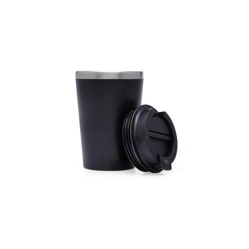 Set of Double Walled Tumbler, A5 Notebook and Pen - Black