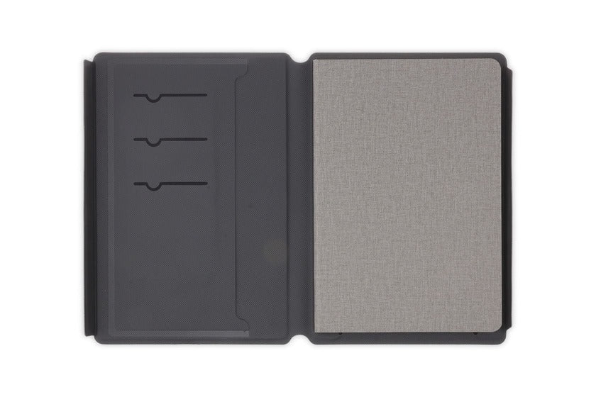 Set with Refillable Notebook, Pen & USB Keychain - Grey