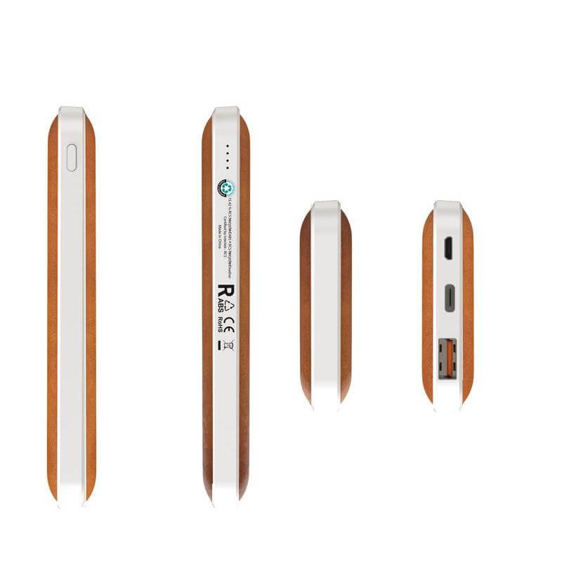 Albeck Recycled Leather Powerbank 10000mAh PD (White/Tan)
