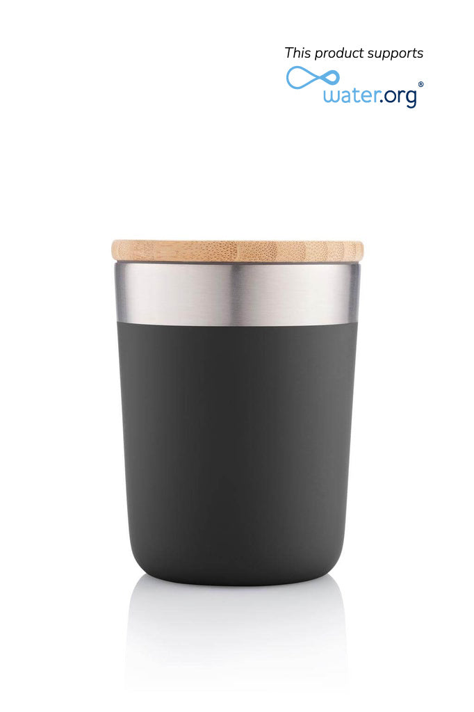 The Bamboo-Lid Coffee Mug - Black