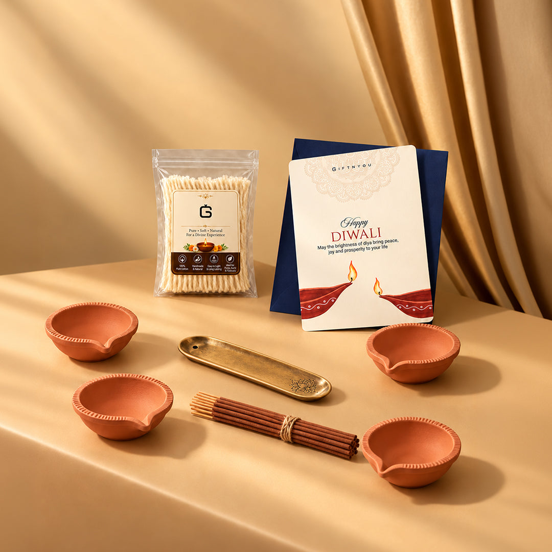 The Diwali Rituals Box by GiftNYou in a festive lifestyle setting
