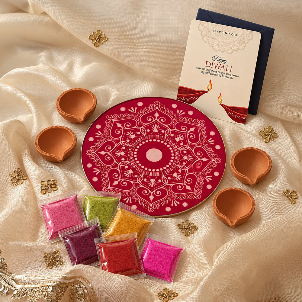 The Diwali Colours Box by GiftNYou in a festive lifestyle setting