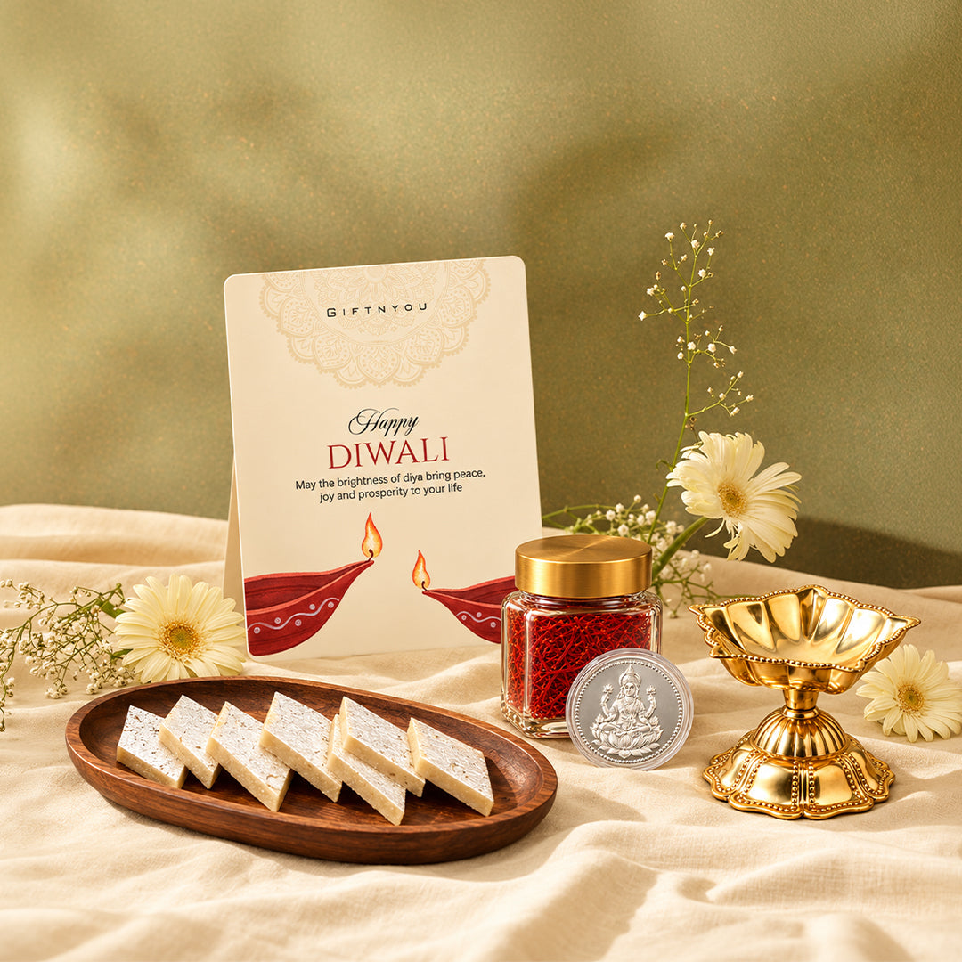 The Diwali Prosperity Box by GiftNYou in a festive lifestyle setting
