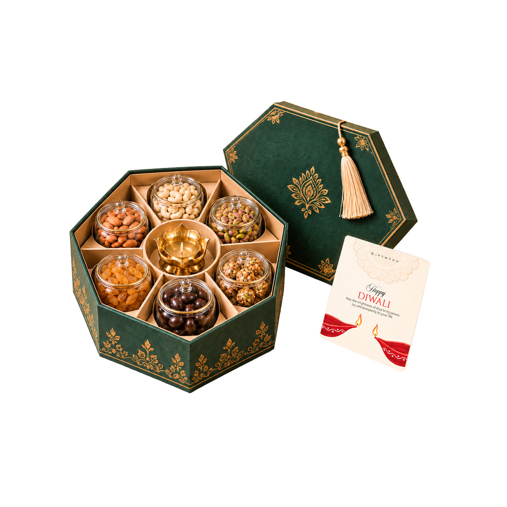 The Diwali Treasure Hamper by GiftNYou on a white background