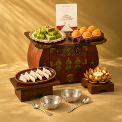 The Diwali Grand Celebration Chest by GiftNYou in a festive lifestyle setting