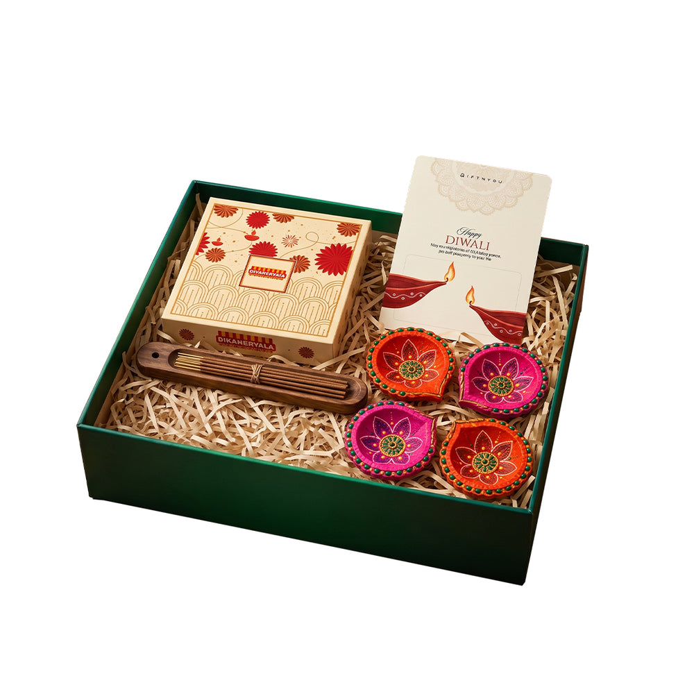 The Diwali Traditions Box by GiftNYou on a white background