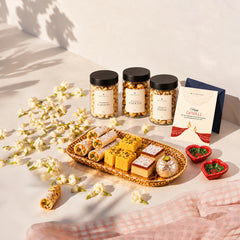 The Diwali Celebration Hamper by GiftNYou in a festive lifestyle setting