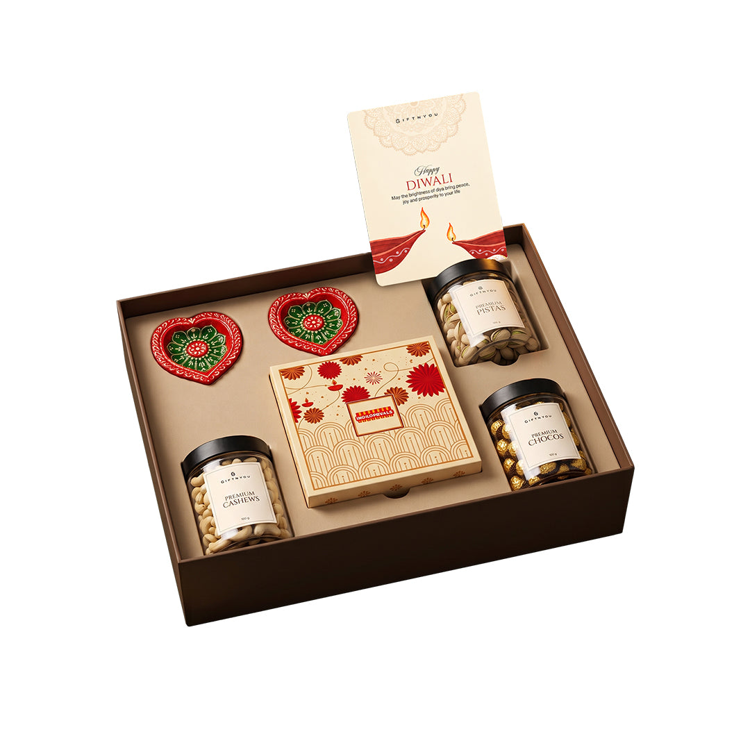 The Diwali Celebration Hamper by GiftNYou on a white background