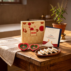 The Diwali Sweet Wishes Box by GiftNYou in a festive lifestyle setting