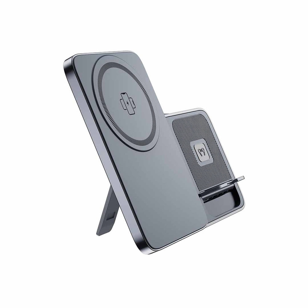 foldable 3 in 1 wireless charger grey - additional view