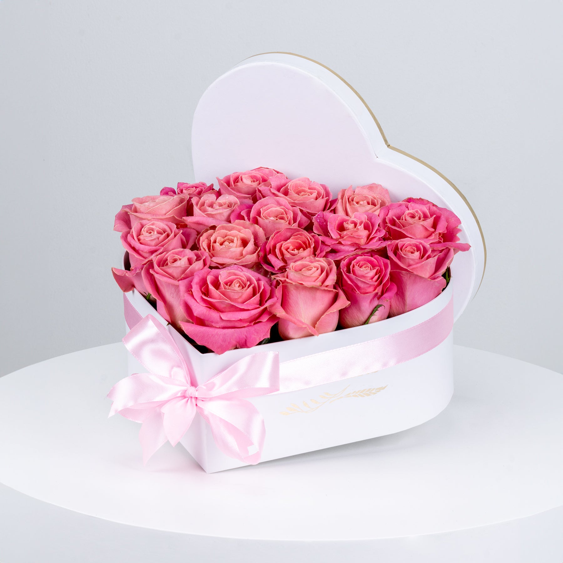 Heart Shape white Box Arrangement