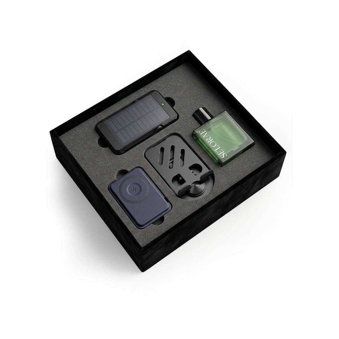 Set Of Parfum, Powerbank, Cardholder & Phone Stand