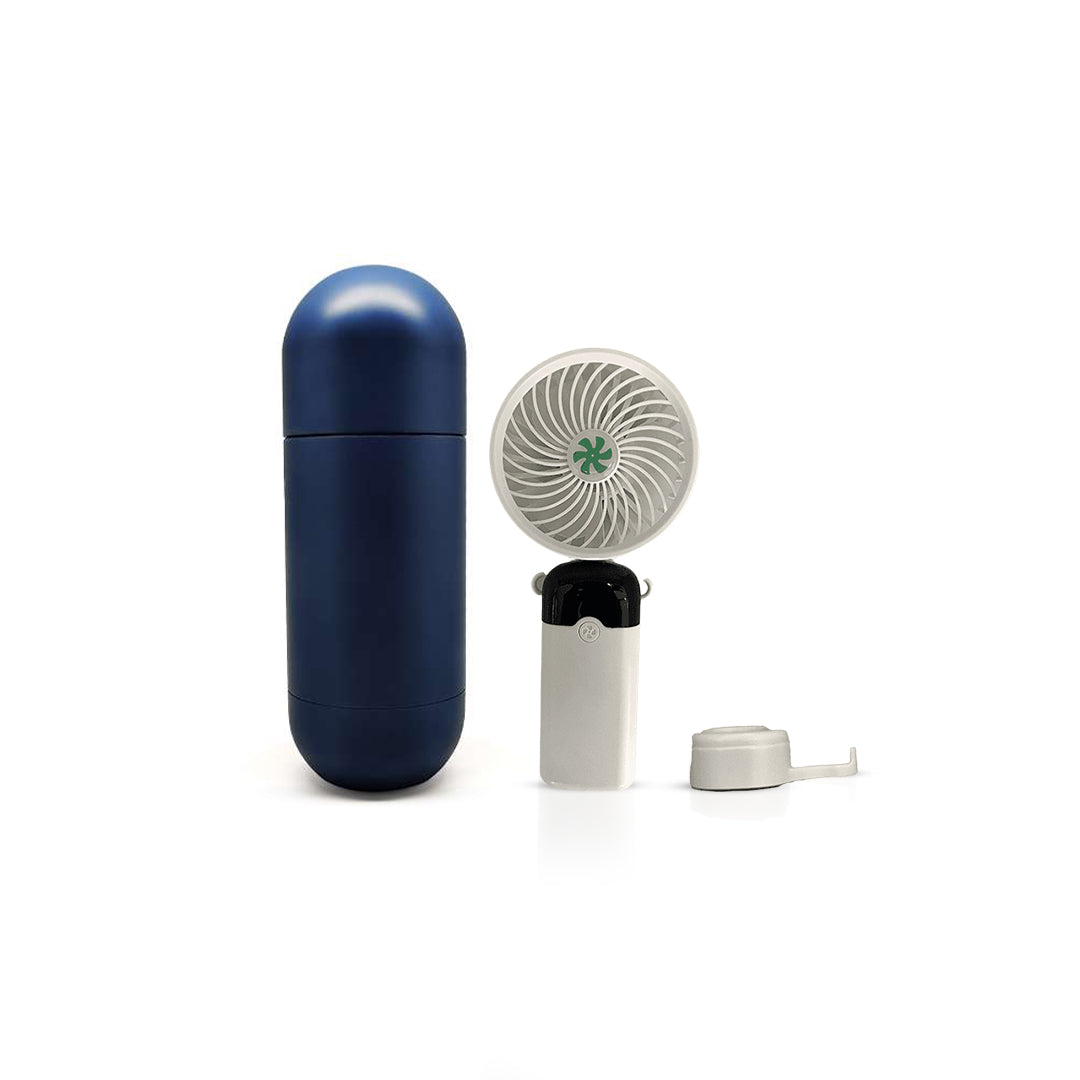 Set Of Handheld Fan & Stainless Steel Water Bottle