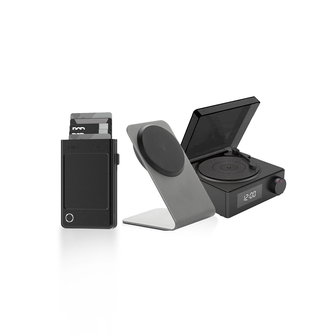 Set Of Bluetooth Speaker, Card Holder & Phone Stand