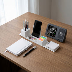 Set Of Desk Tool, Digital Clock, Pen & Notebook