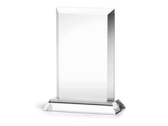 The Clear Distinction Award – rectangular crystal glass trophy, view 1