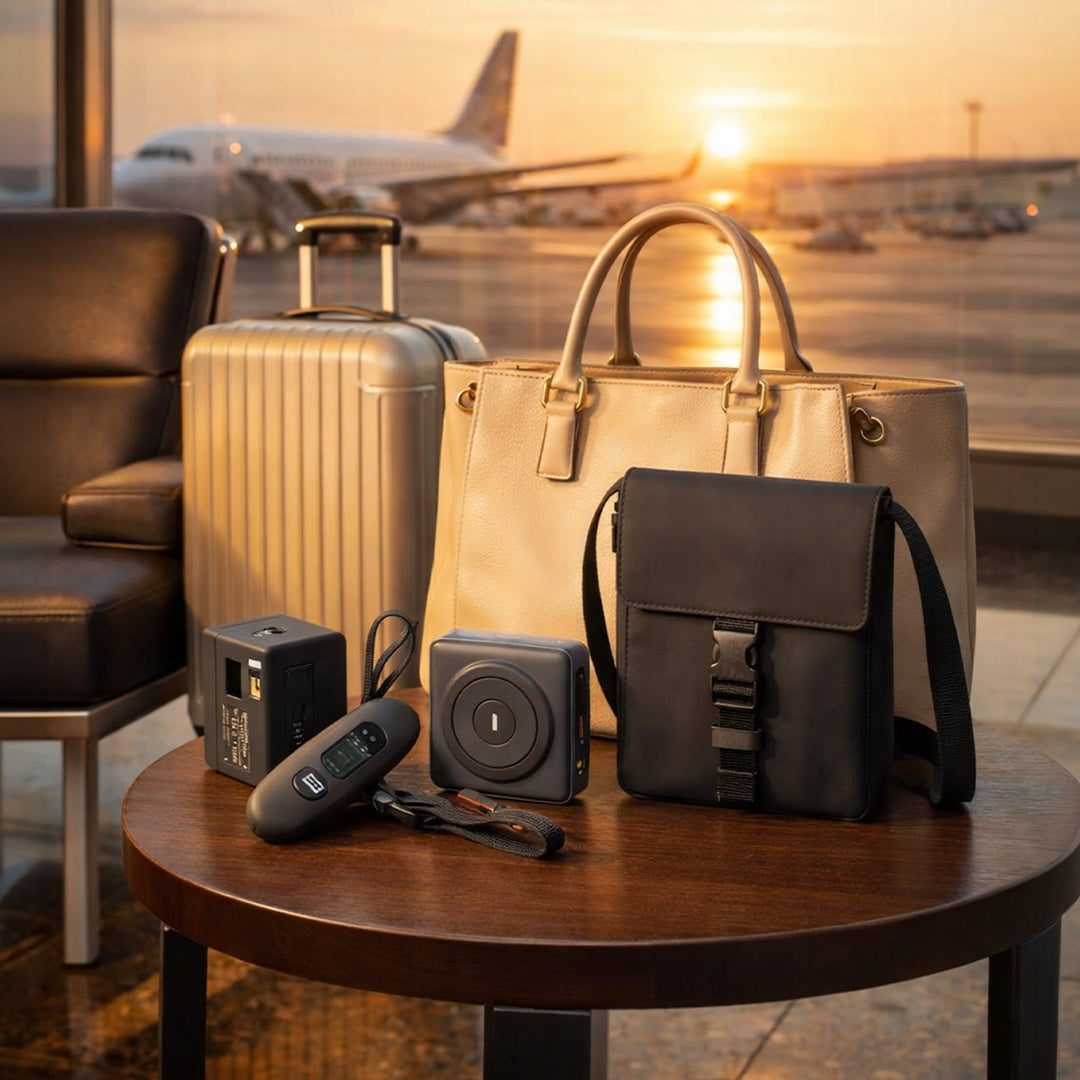 Set Of Travel Bag, Adapter, Luggage Scale, Powerbank & Charger